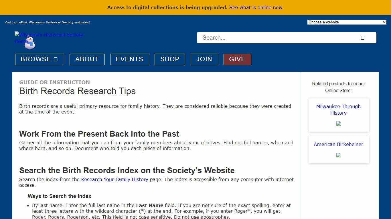 Wisconsin Birth Records Research Tips Wisconsin Historical Society
