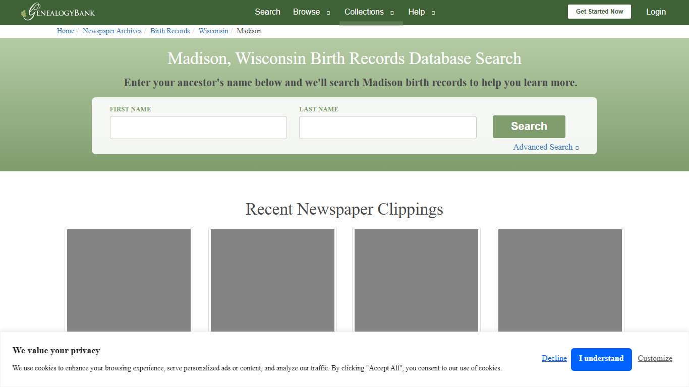 Birth Records for Madison, Wisconsin GenealogyBank